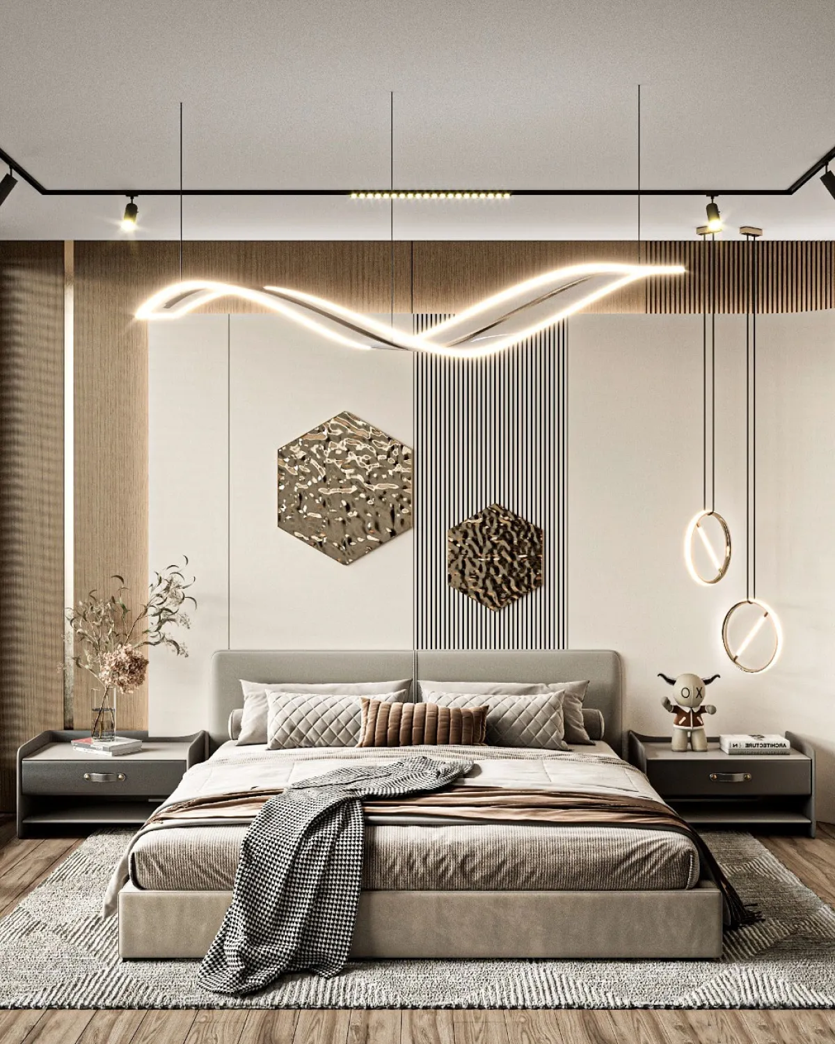 أثاث غرفة النوم منسق بصورة صحيحة