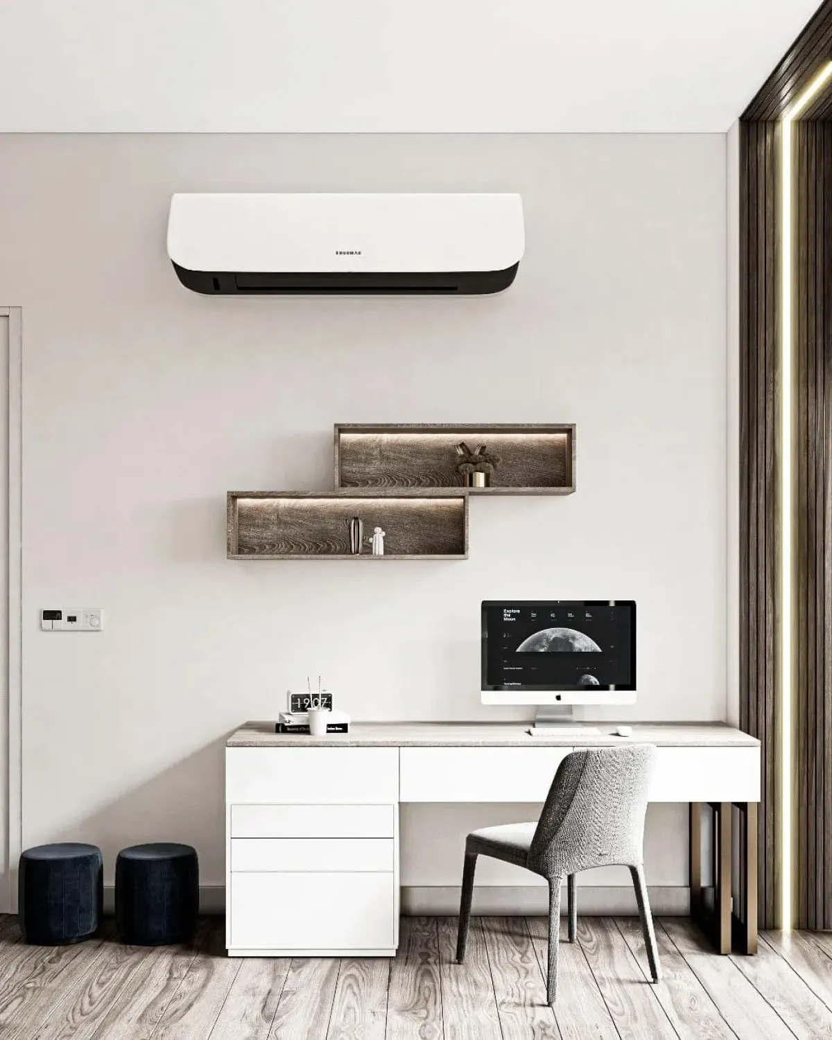 حضور الأرفف على الجدران جذاب