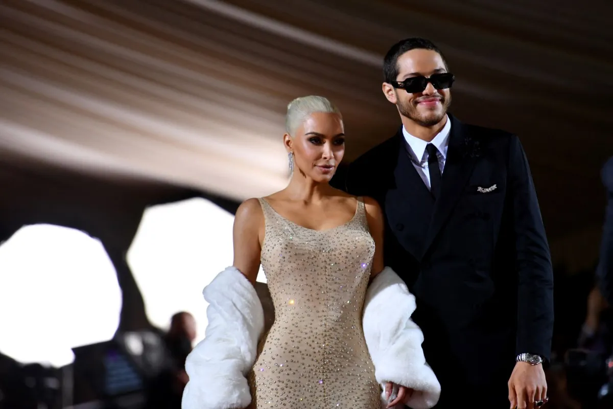 Kim Kardashian and comedian Pete Davidson at the Metropolitan Museum of Art on May 2, 2022, in New York. ANGELA WEISS / AFP