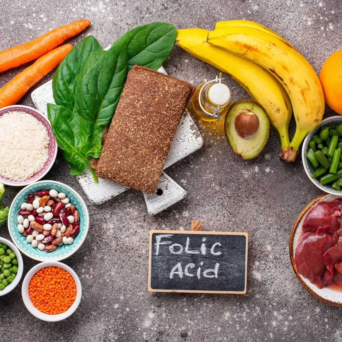 صورة للأطعمة التي تحوي فوليك آسيد