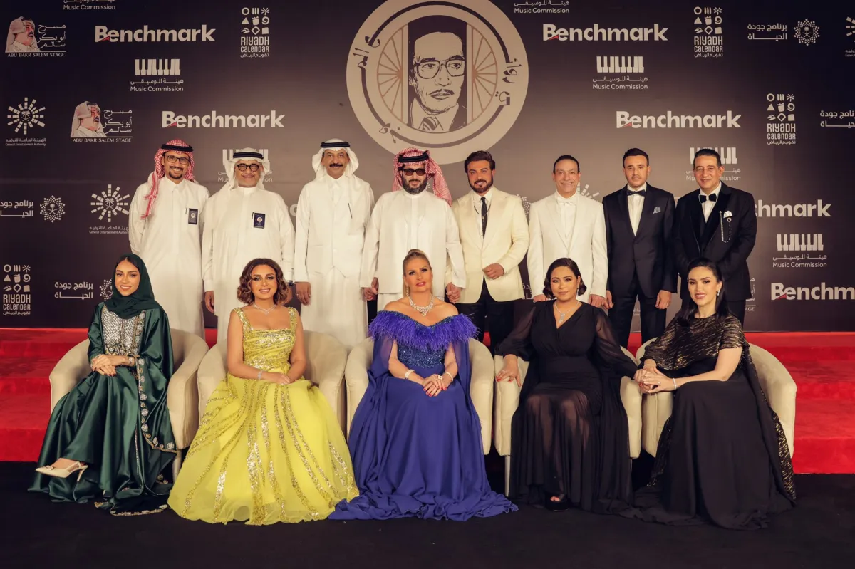 أنغام وشيرين ونجوم حفل روائع الموجي -الصورة من حساب تركي آل شيخ على تويتر