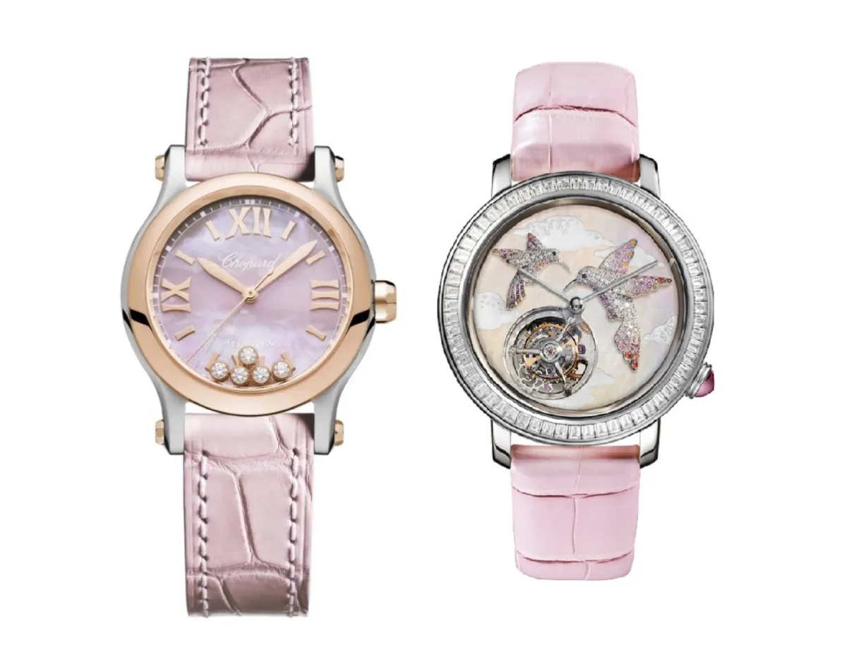 موديلات ساعات بسوار وردي