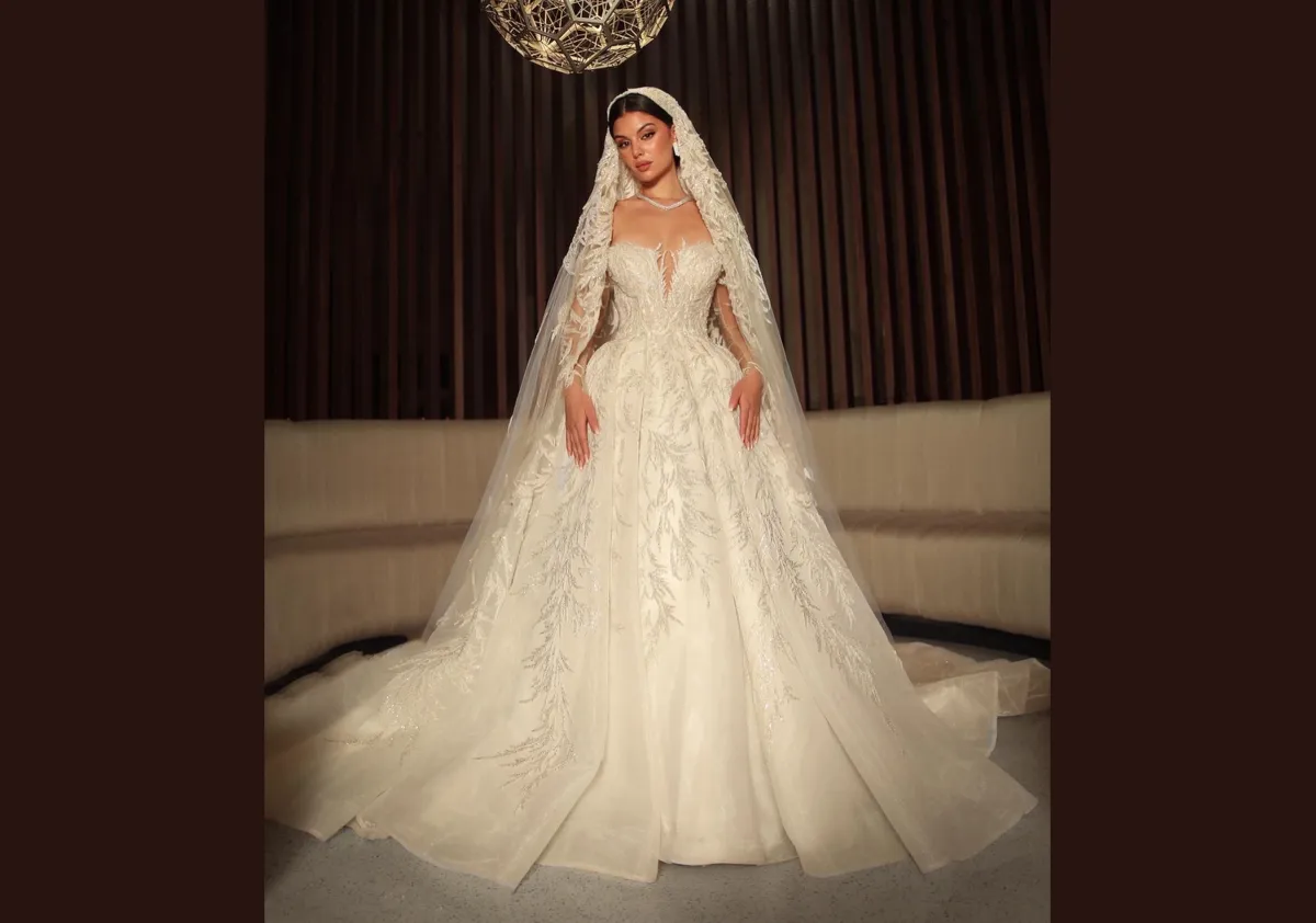 فستان عروس ملكي كلاسيكي من تصميم لطيفة العبدالقادر - الصور من المصدر