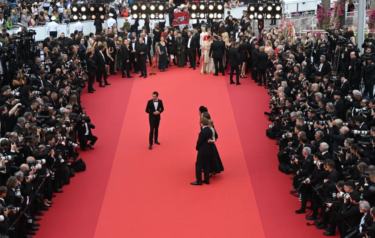 US actor and President of the Un Certain Regard jury John C. Reilly (R) arrives with mebers of the jury in Cannes, southern France, on May 16, 2023. (Photo by Antonin THUILLIER / AFP)
