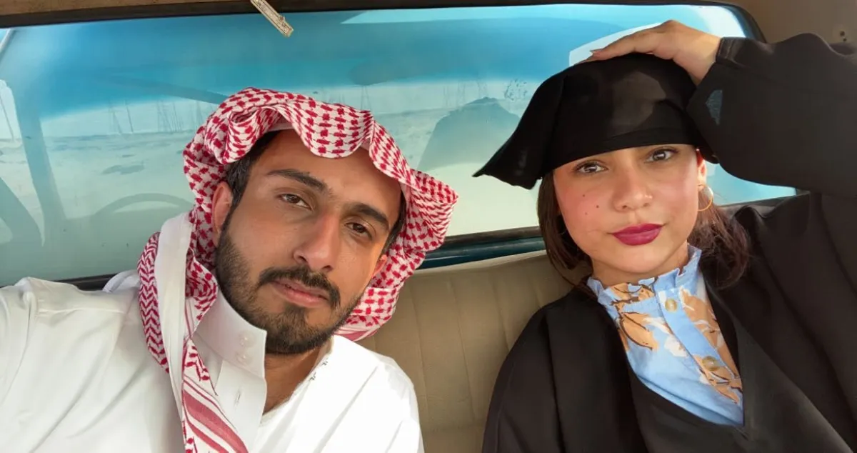 نور عصر  ومحمد الهاشم من كواليس الفيلم-الصورة من المصدر