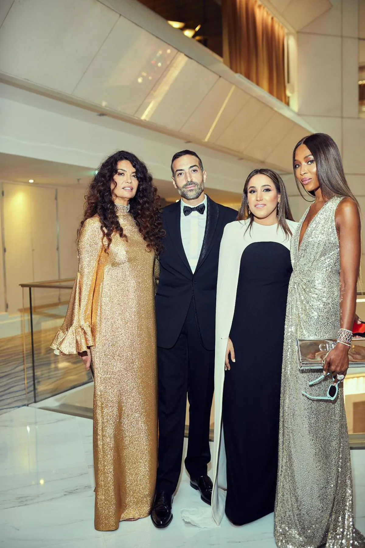 جمانا الراشد ومحمد التركي ونعومي كامبل وعفاف جنيفان خلال حفل الافتتاح