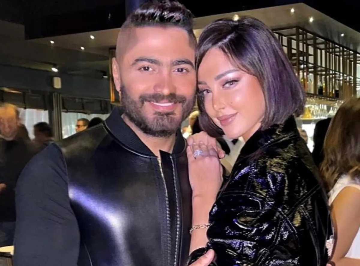 تامر حسني وبسمة بوسيل - الصورة من صفحة تامر على انستغرام