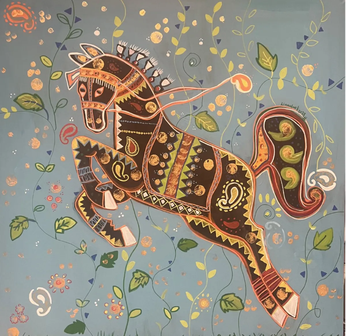 من أعمال الفنانة التشكيلية القطرية لينا العالي