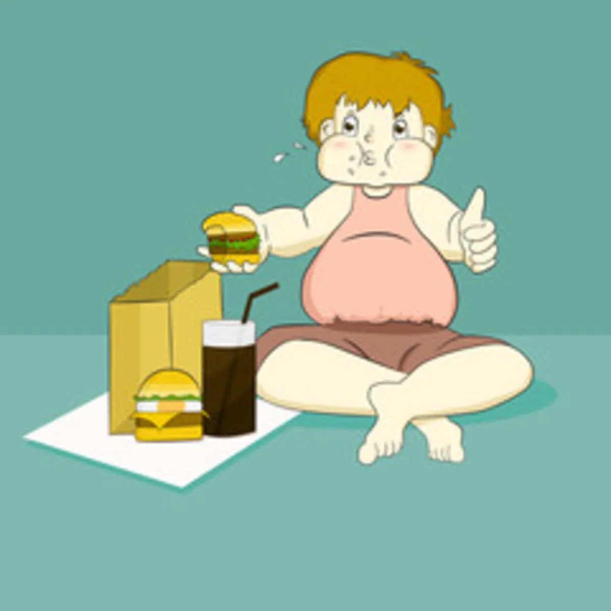 صورة تعبر عن مساوئ الكرش لدى الأطفال