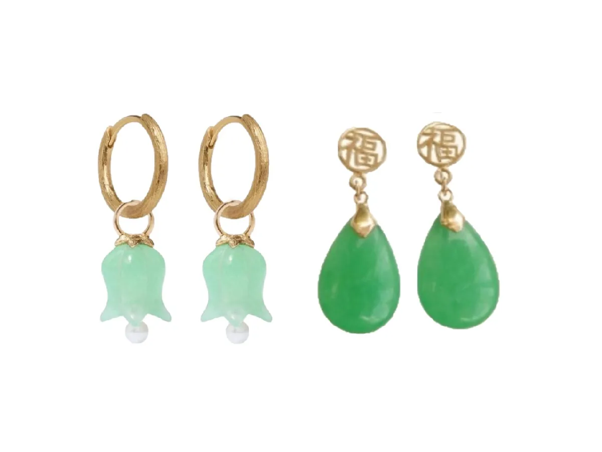 حجر الشجاعة والحكمة.. موديلات أقراط حجر اليشم 2023