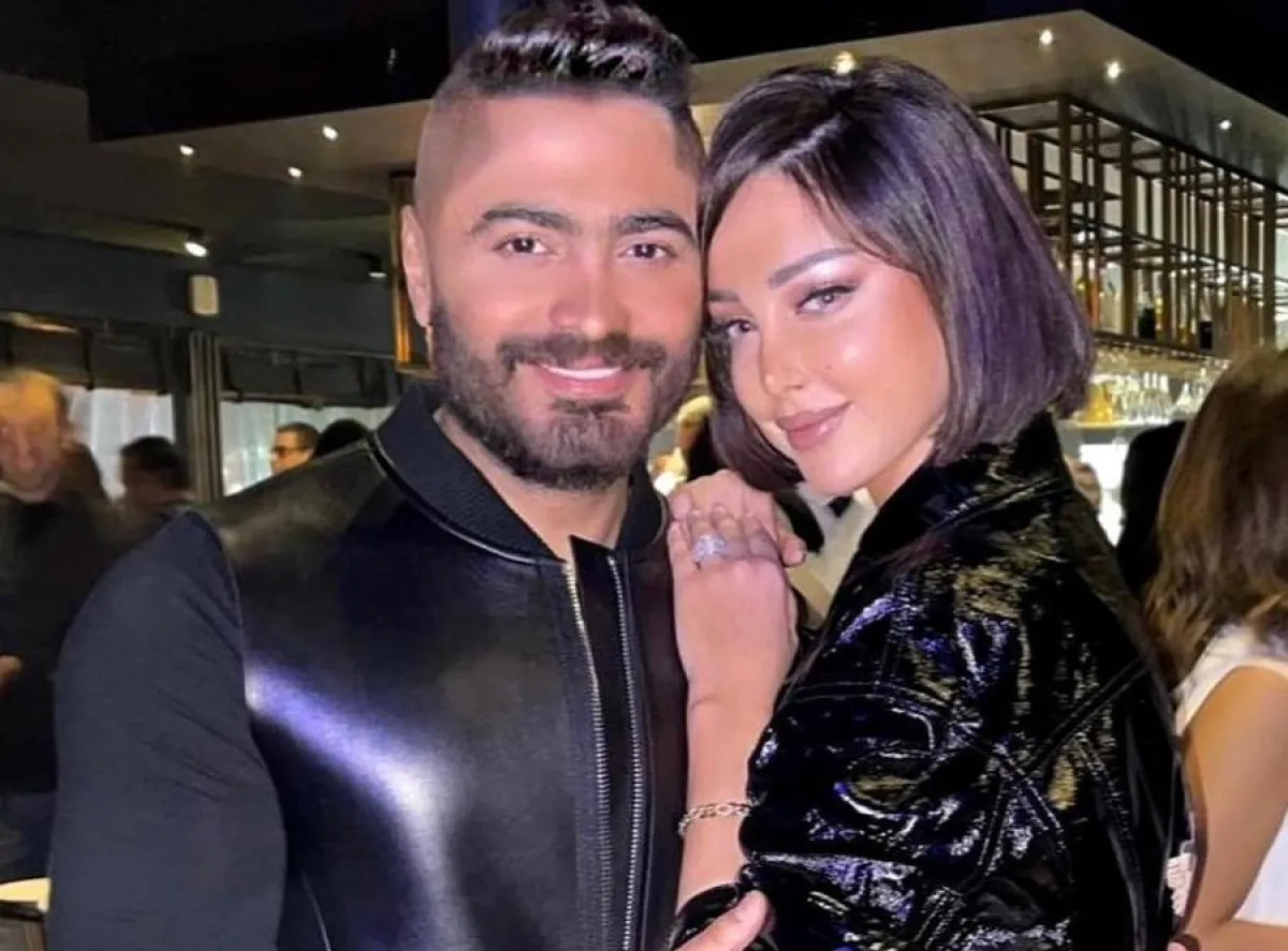 تامر حسني وبسمة بوسيل - الصورة من صفحة تامر على انستغرام