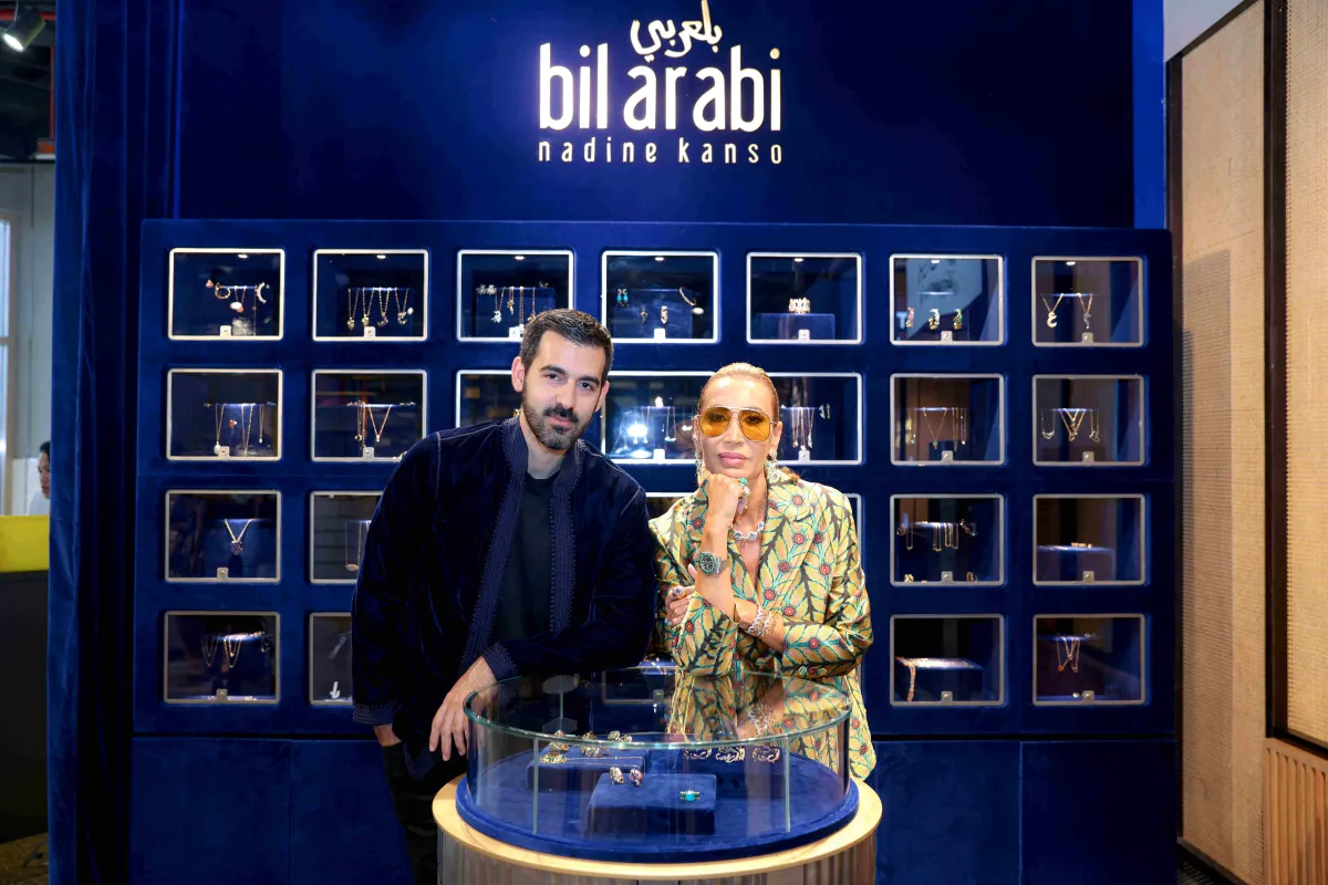 المصممة نادين قانصو ومصمم الديكور كارل جرجس