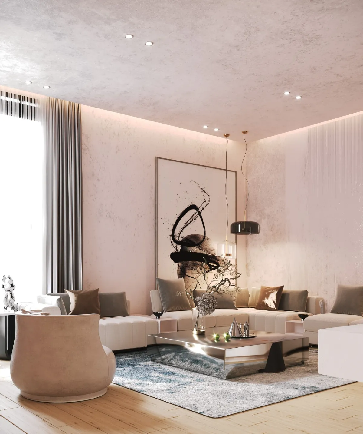 تصميم عصري لغرفة المعيشة