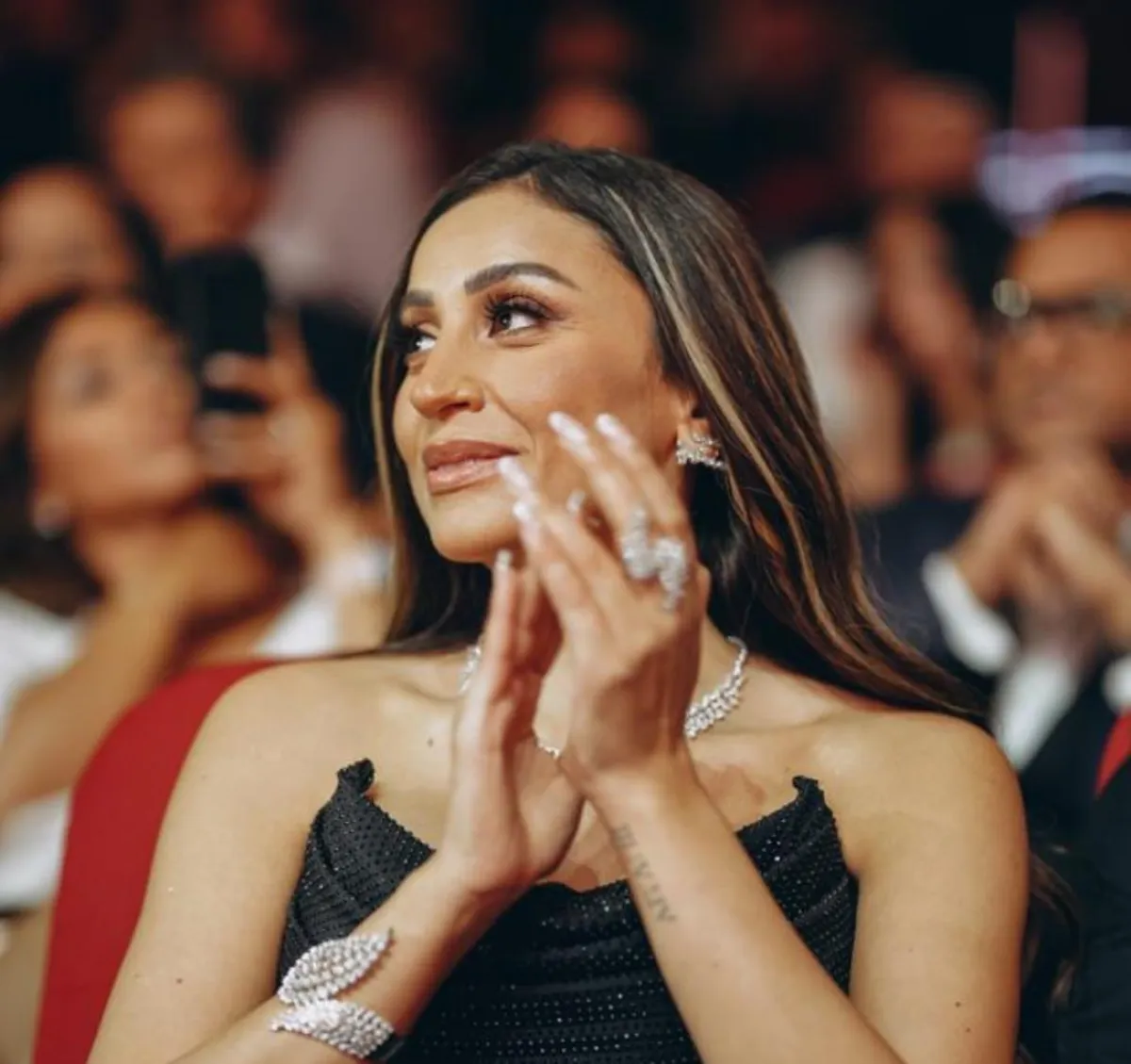 دينا الشربيني من حفل تسليم الجوائز - الصورة من المركز الإعلامي لدينا الشربيني