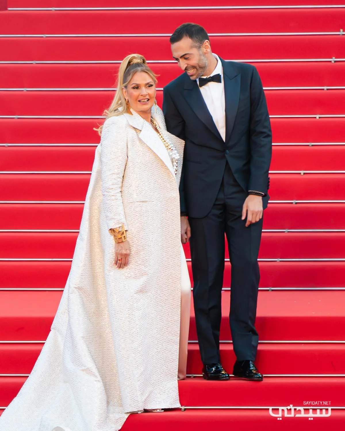 الأستاذ محمد التركي ويسرا-الصورة خاصة بـ"سيدتي"- تصوير يوسف بوهوش