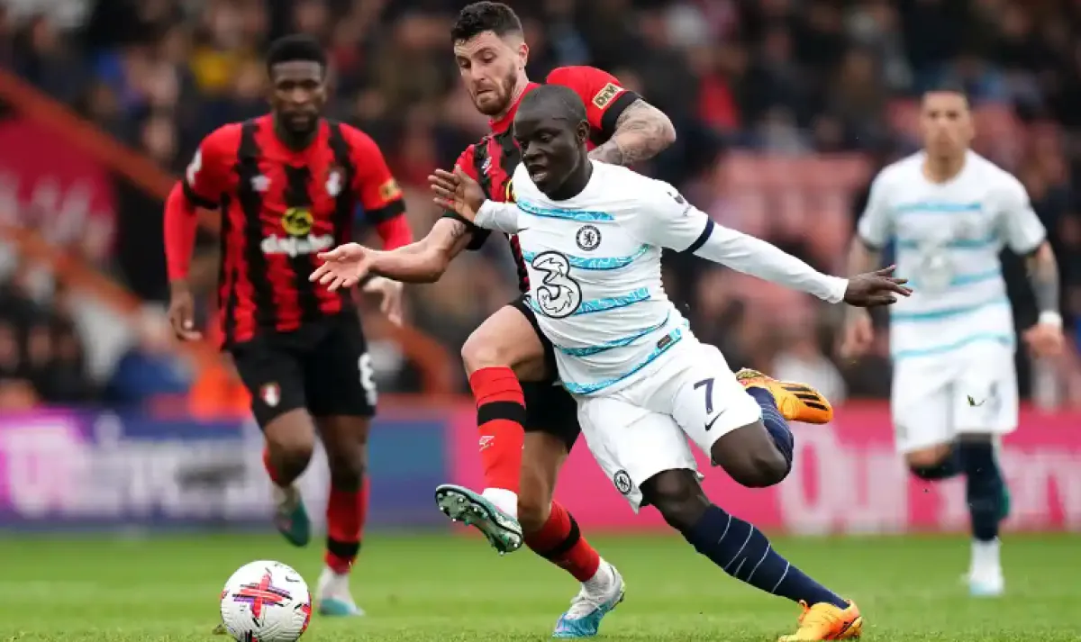 N’Golo Kanté playing for Chelsea at Bournemouth last month. He made only nine appearances during the season. Photograph: Adam Davy/PA