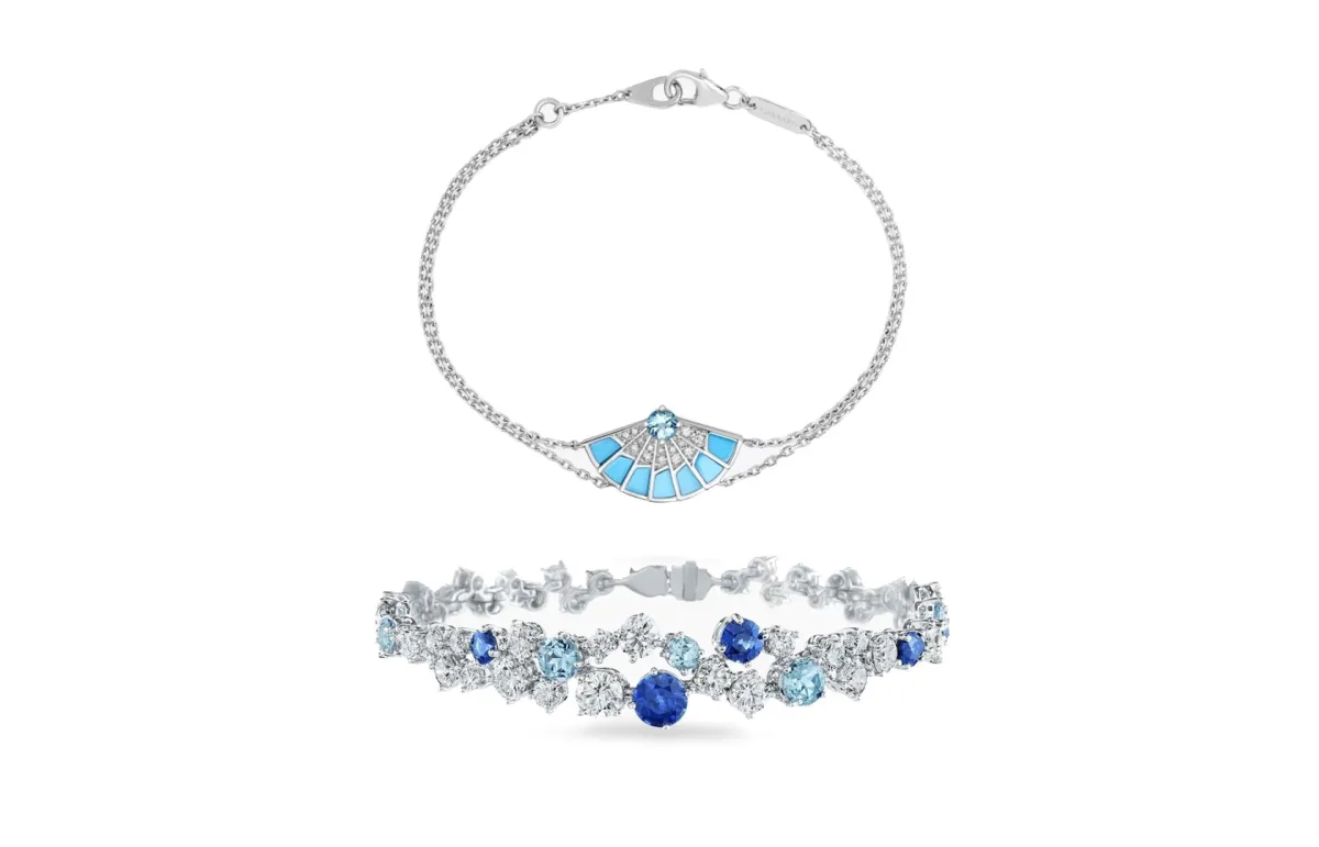 موديلات أساور مرصعة بحجر الأكوامارين