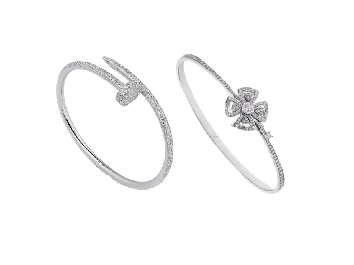  أساور رفيعة من الذهب الأبيض للمرأة العصرية