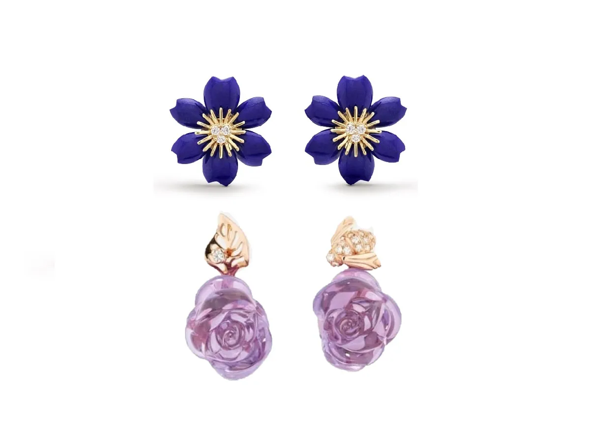 أقراط على شكل زهور لإطلالة كلها أنوثة