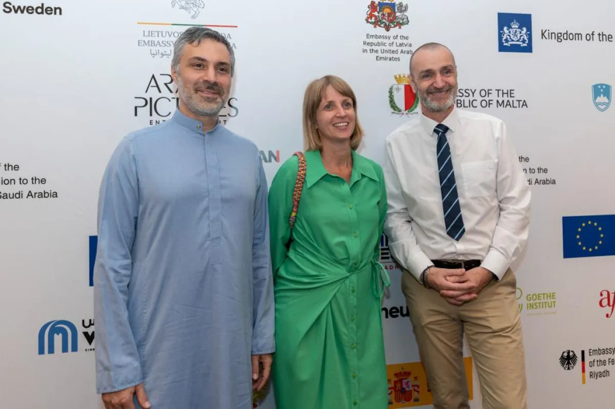 مجموعة من الحضور في حفل الافتتاح - الصورة من المركز الاعلامي لمهرجان الأفلام الأوربية