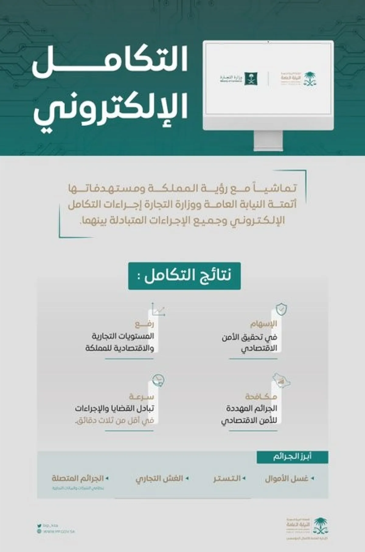 التكامل الإلكتروني بين النيابة العامة ووزارة التجارة