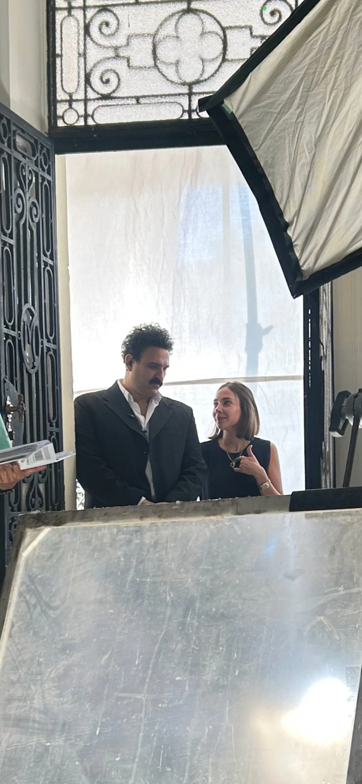 فاطمة البنوي وأكرم حسني - الصورة من المركز الإعلامي للفيلم 