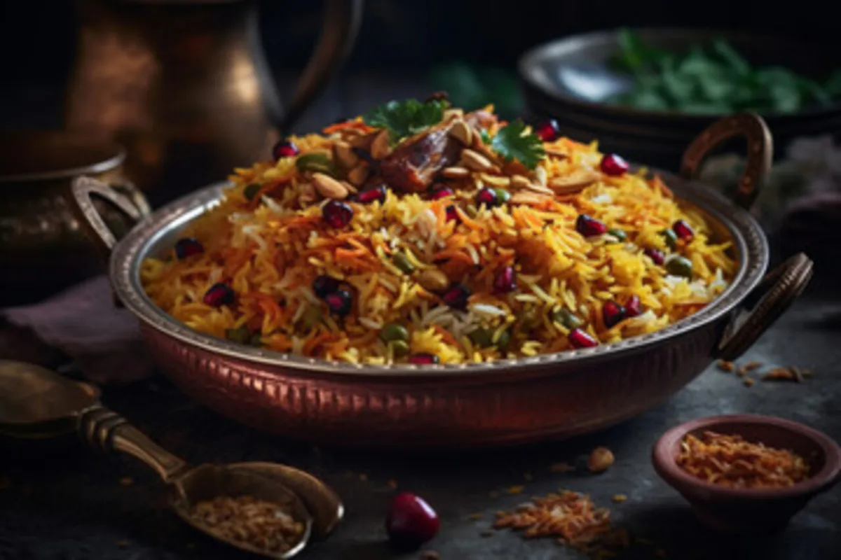 صورة لطبق كبسة مع الأرز