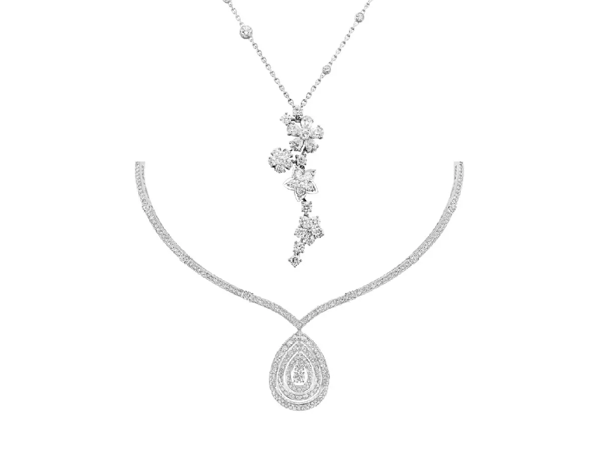 أحدث موضة سلاسل ذهب أبيض فخمة تناسب العبايات في عيد الأضحى 2023