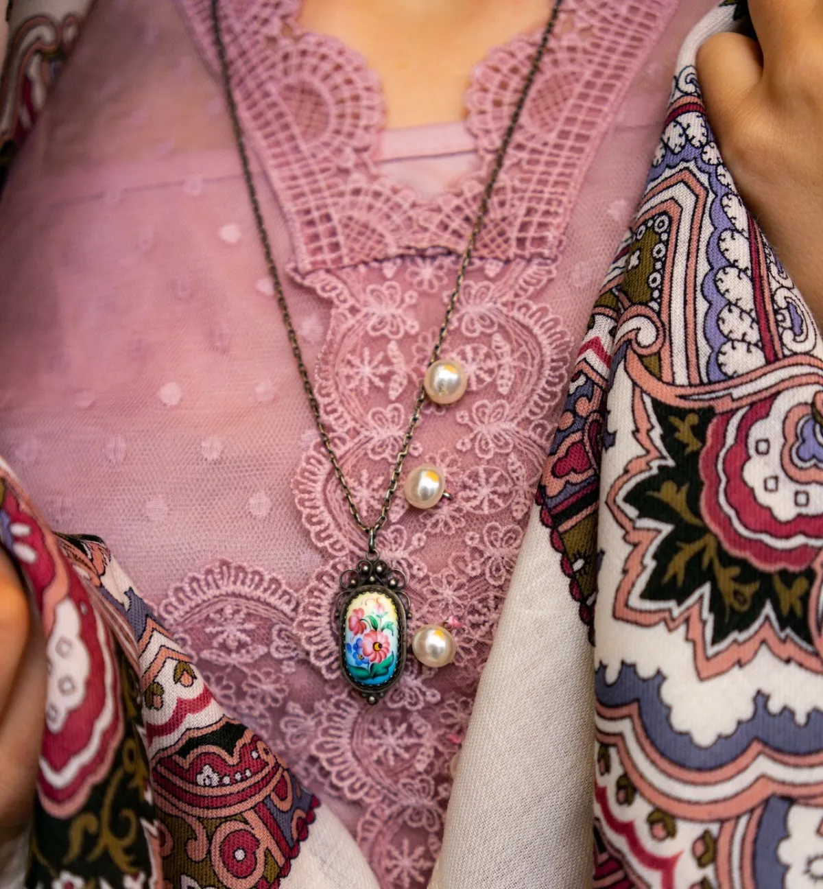 صورة لقماش الدانتيل