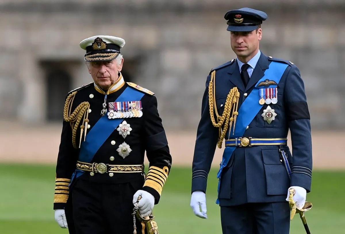 الملك تشارلز والأمير ويليام (King Charles and Prince William). مصدر الصورة: Justin Setterfield / POOL / AFP