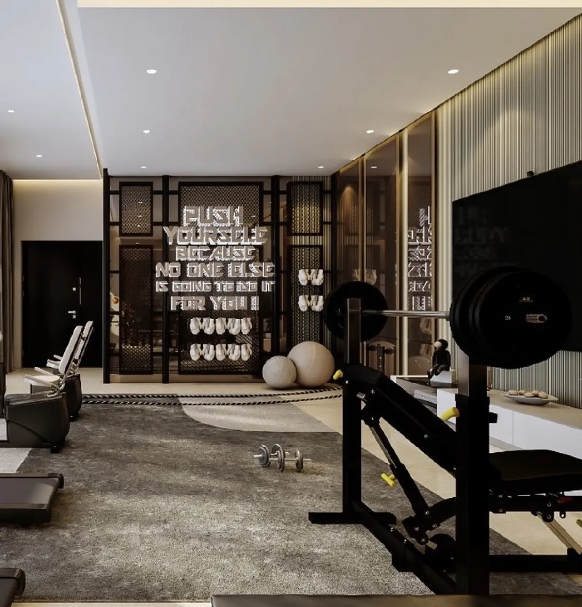 نموذج من تصميم ديكور غرفة الرياضة في المنزل