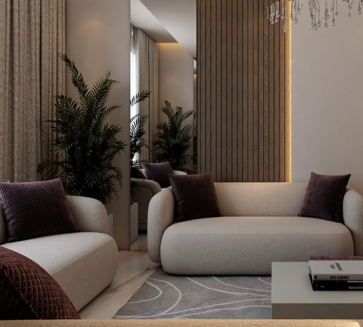 نسيج البوكليه يكسو زوجي الأرائك