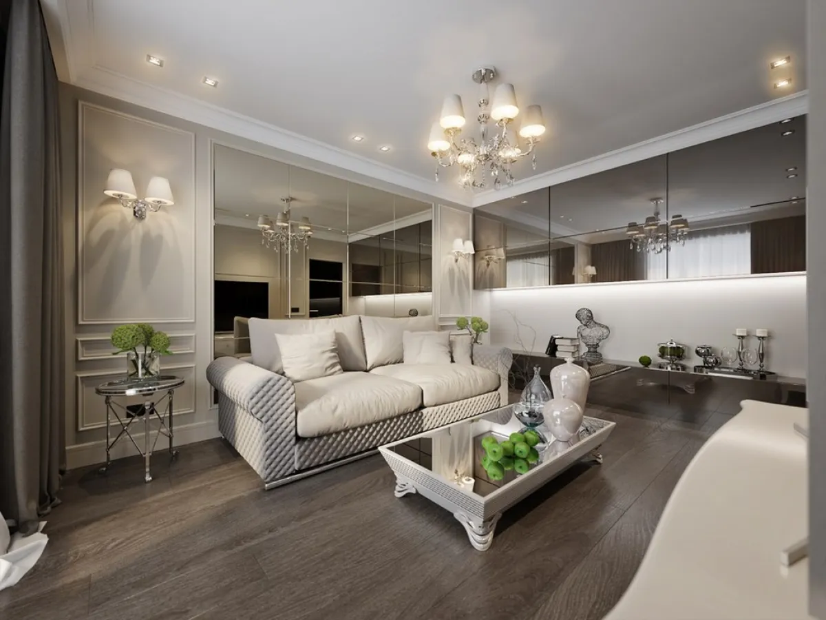 جدران الصالة مُلبسة بالمرايا