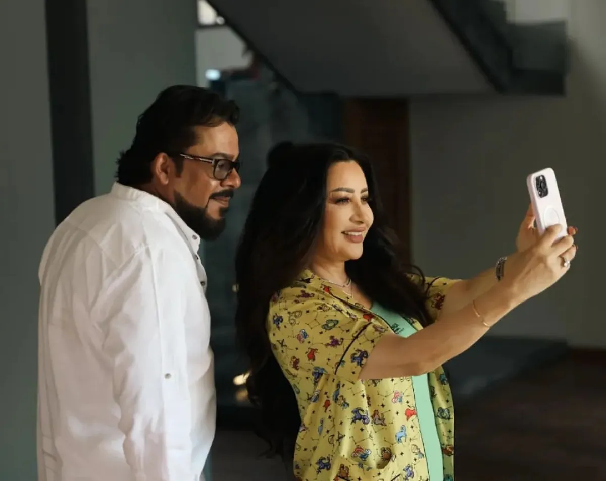 منذر رياحنة ولطيفة من كواليس أغنية طب أهو- الصورة من صفحة منذر رياحنة على إنستغرام