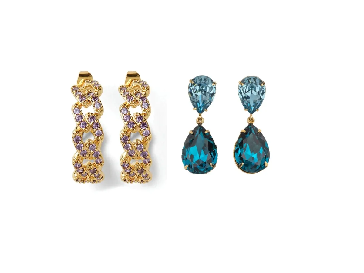  أقراط مرصعة بالكريستال الملون لإطلالة عصرية للصبايا في صيف 2023