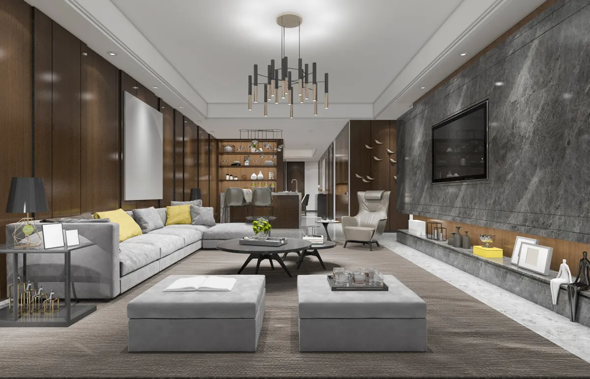 الألوان الحيادية تطبع المساحة الداخلية بالفخامة 