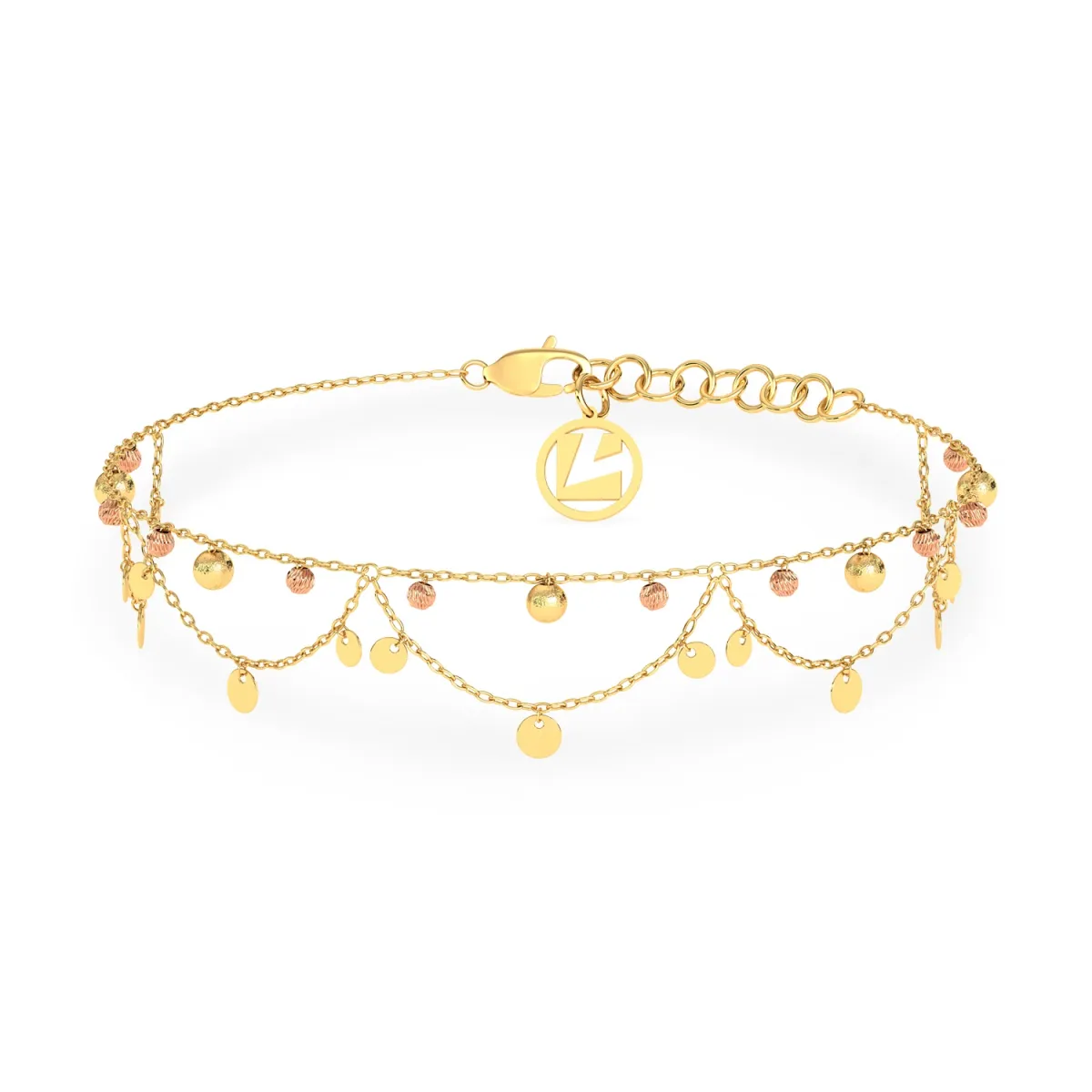 خلخال ذهب وردي من لازوردي L’azurde