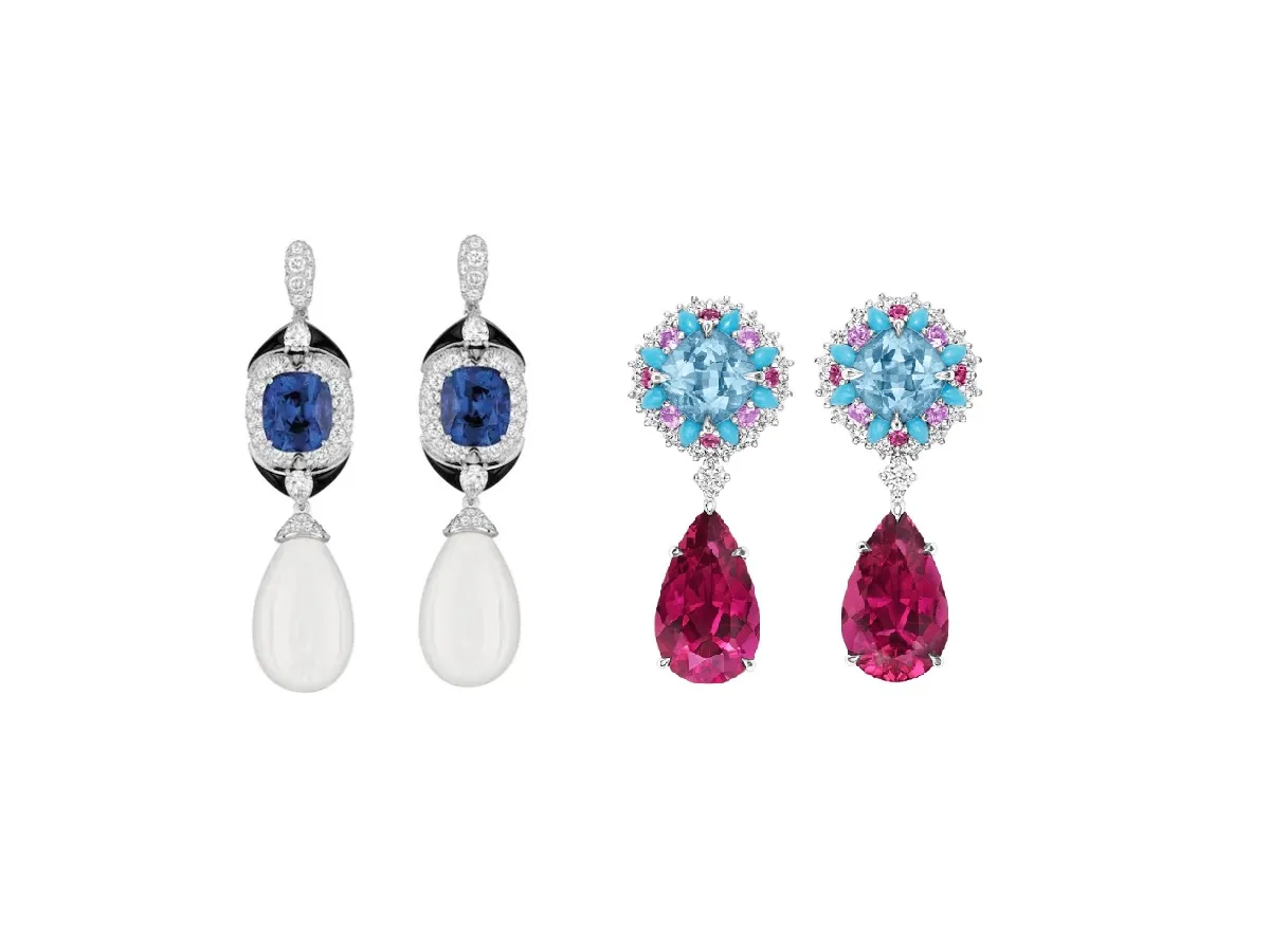 أقراط ماسية على شكل قطرة ماء لإطلالة رومانسية للعروس الراقية