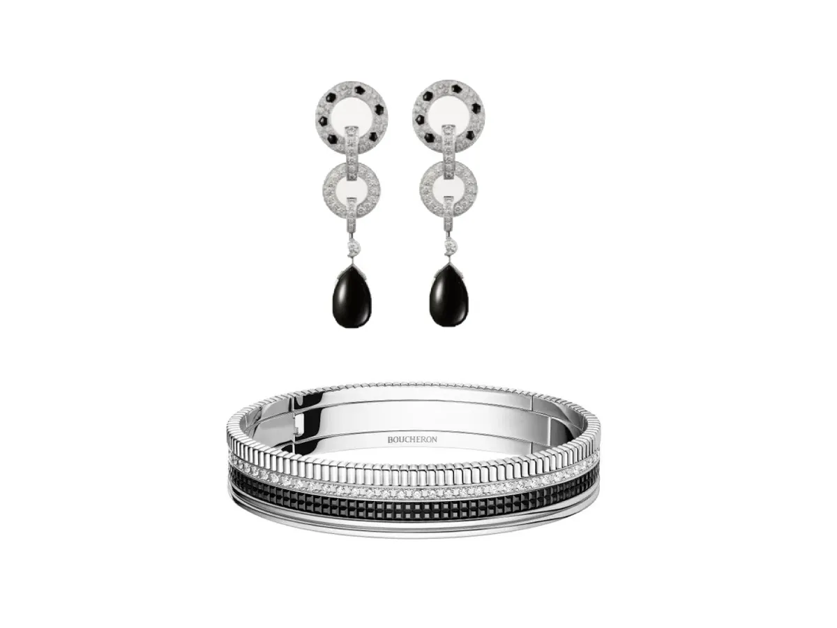 موديلات مجوهرات باللونين الأسود والفضي لإطلالة فاخرة في صيف 2023