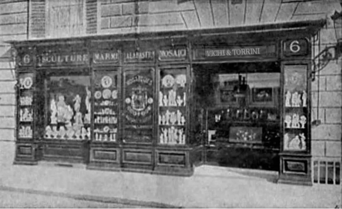 متجر جيوكوندو توريني الأحمر في فلورنسا الذي تأسس في القرن التاسع عشر- الصورة من أرشيف وموقع دار توريني