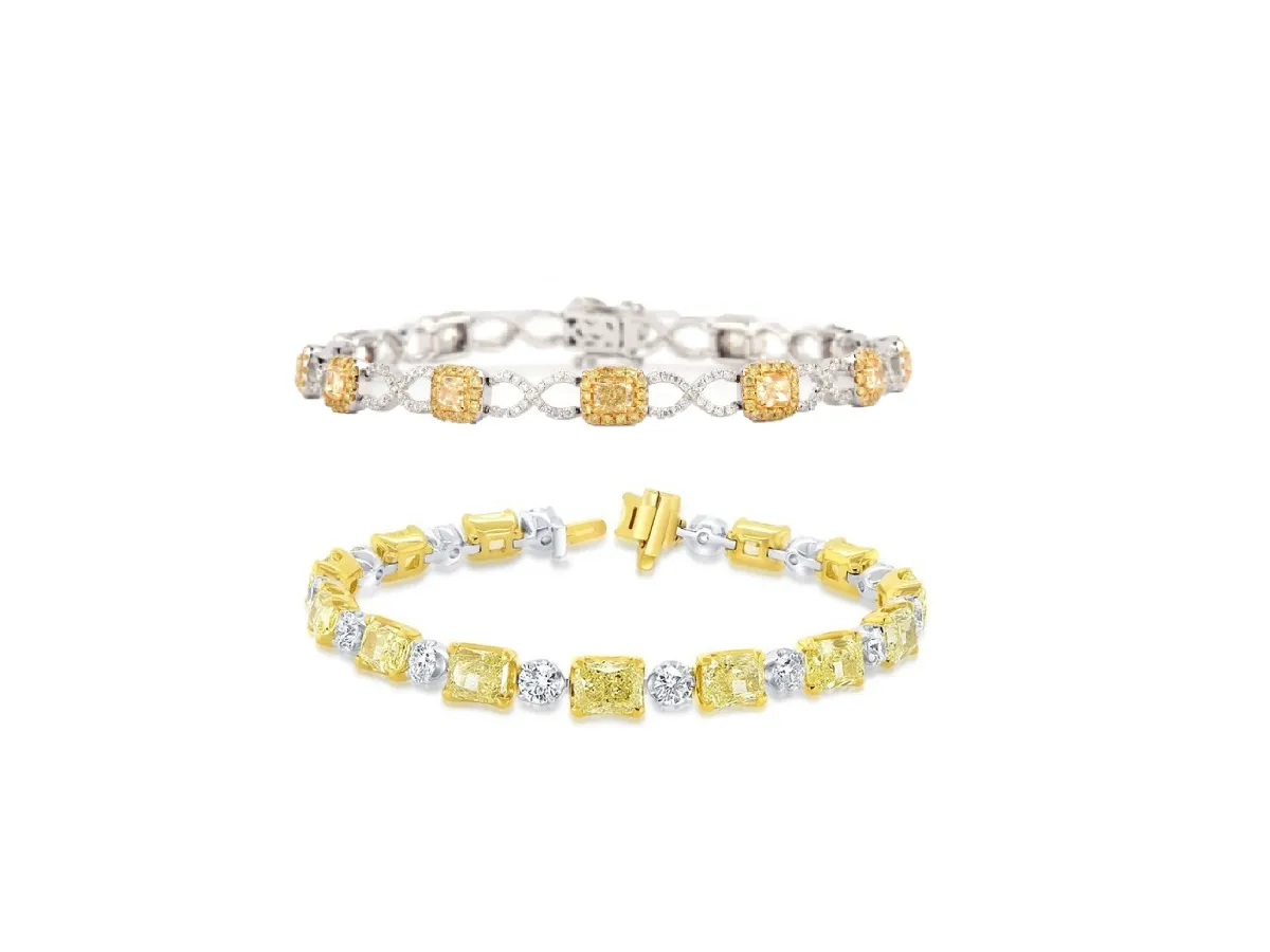 موديلات أساور مرصعة بالألماس الأصفر.. تصاميم فاخرة تسحر العيون