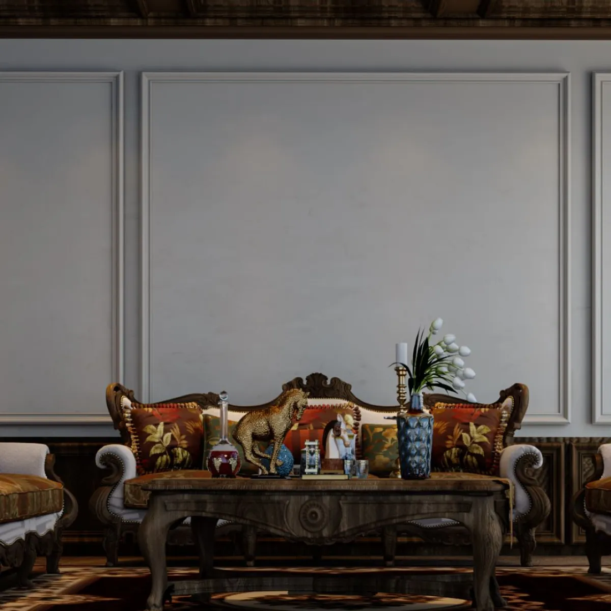 الأنسجة المنقوشة جزء لا يتجزأ من الطراز الإنجليزي في الديكور