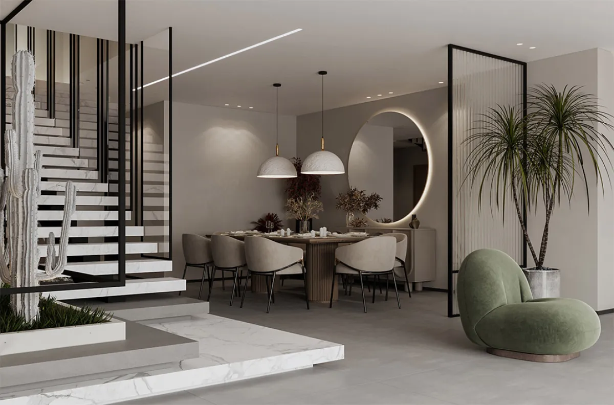 البساطة هي الميزة الأساسية في تصميم السلالم الداخلية