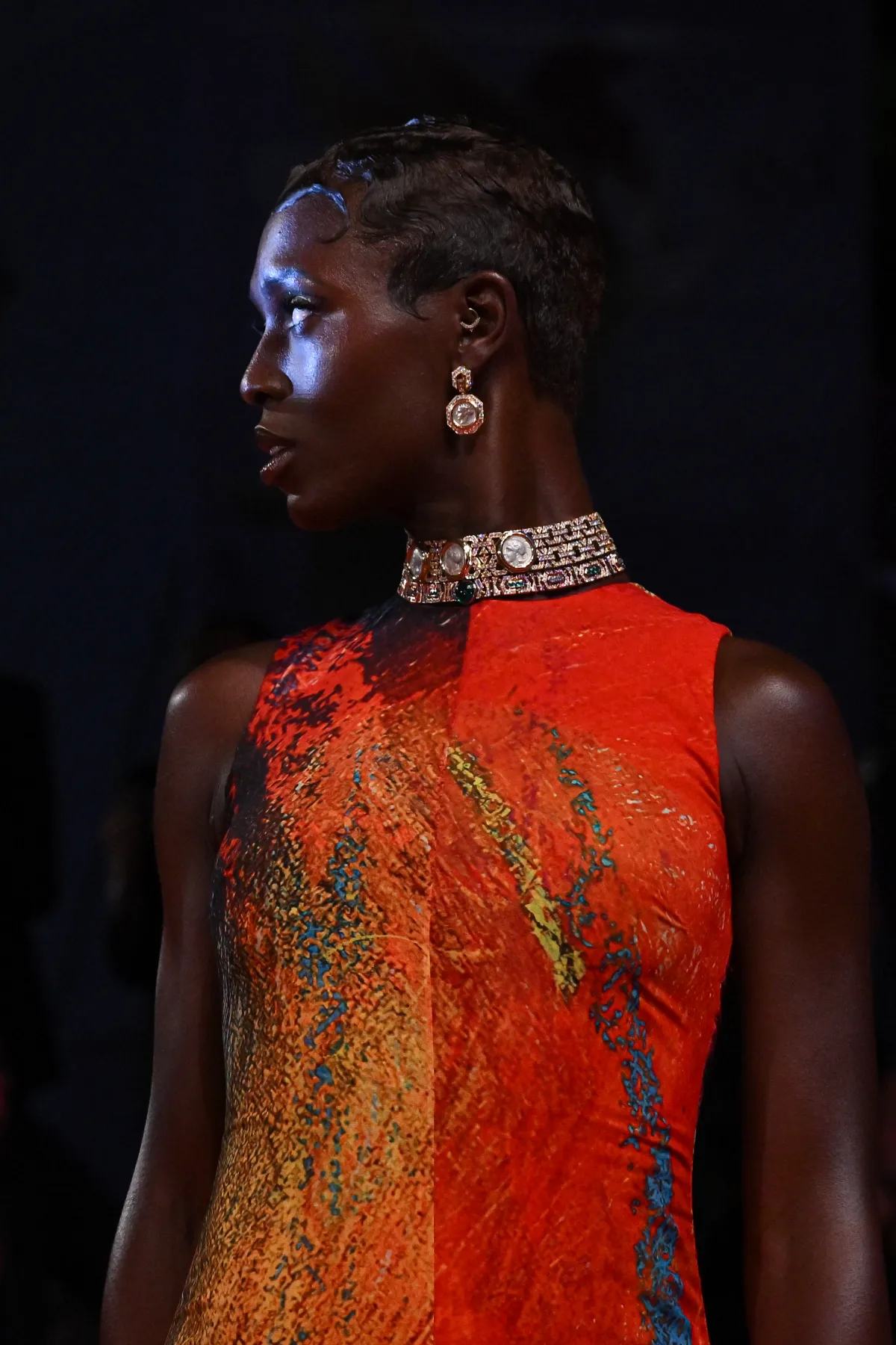 الممثلة البريطانية Jodie Turner-Smith في مهرجان فينيسيا 79 في عرض فيلم Bardo, False Chronicle of a Handful of Truths في 1 سبتمبر 2022 Tiziana FABI / AFP