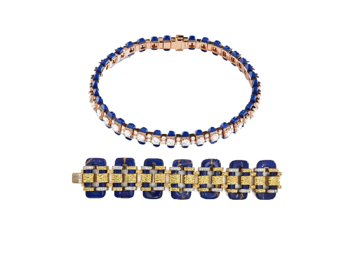 يسمى بالحجر الأزرق ويرتبط بالحظ السعيد.. موديلات أساور مرصعة بأحجار اللازورد