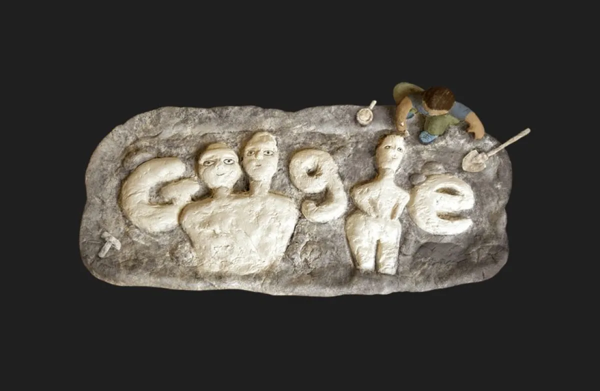 جوجل تحتفي بتماثيل عين غزال في الأردن - الصورة من محرك البحث جوجل