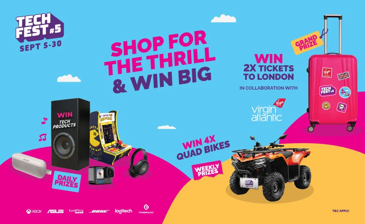 تسوق من أجل التشويق واربح جوائز قيمة في مهرجان التكنولوجيا لدى فيرجن ميجاستور