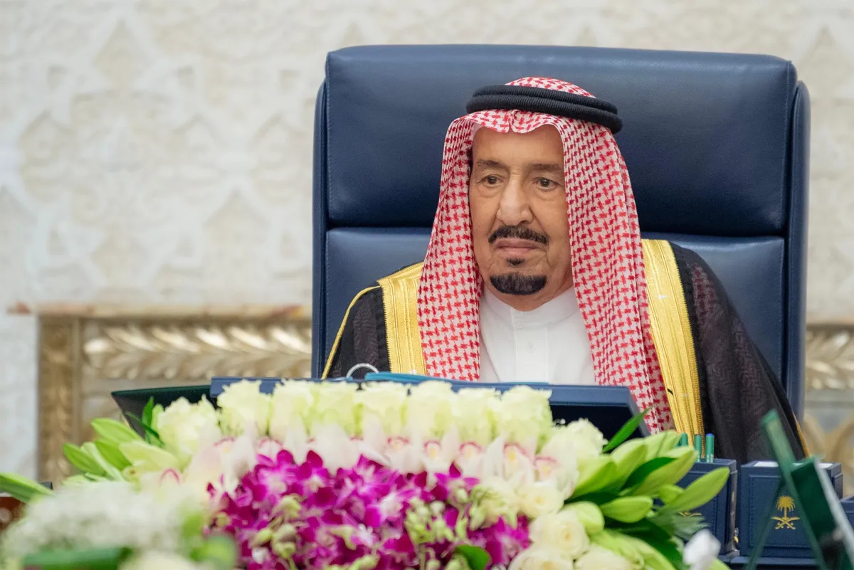 الملك سلمان بن عبدالعزيز خلال جلسة ‎مجلس الوزراء - الصورة من واس
