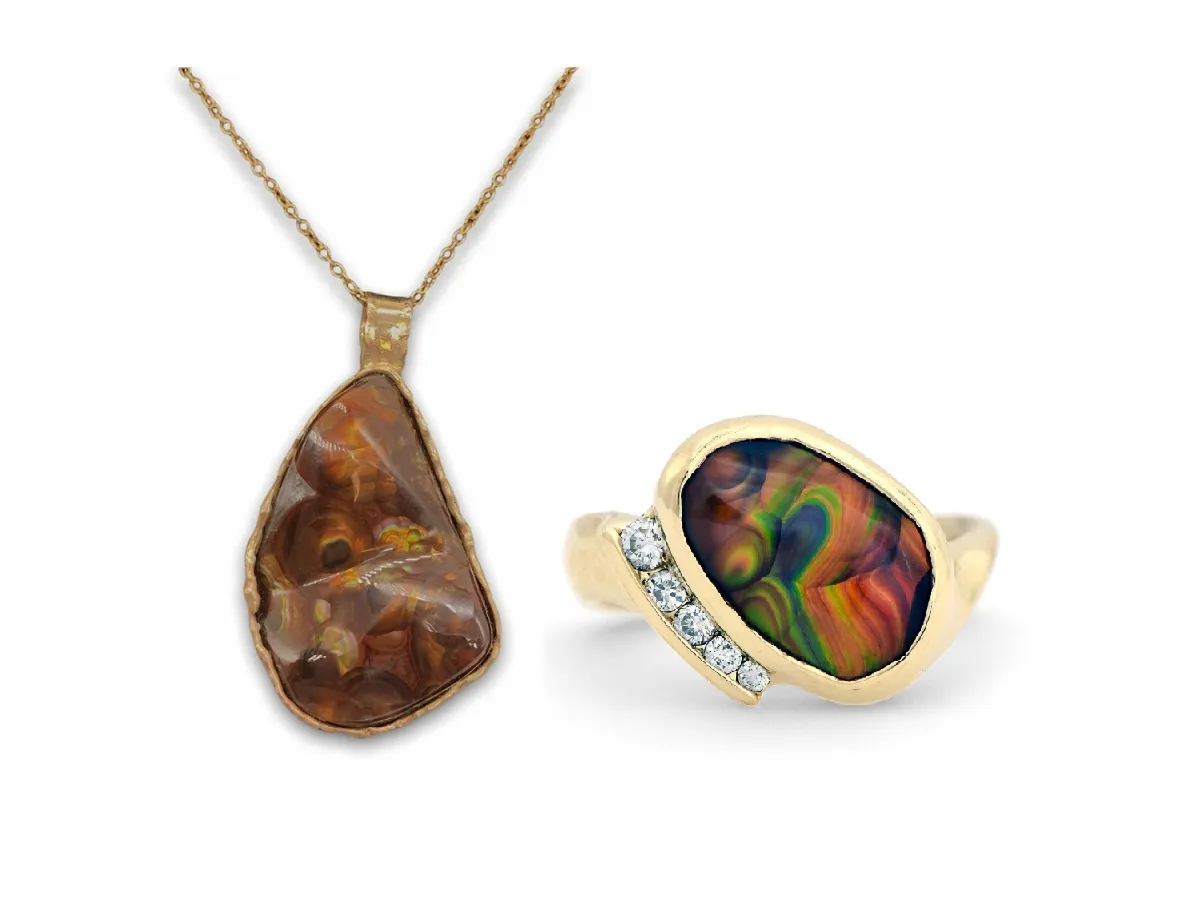 حجر العقيق الناري.. أسرار شيقة حول طريقة تشكله وأجمل المجوهرات المرصعة به!