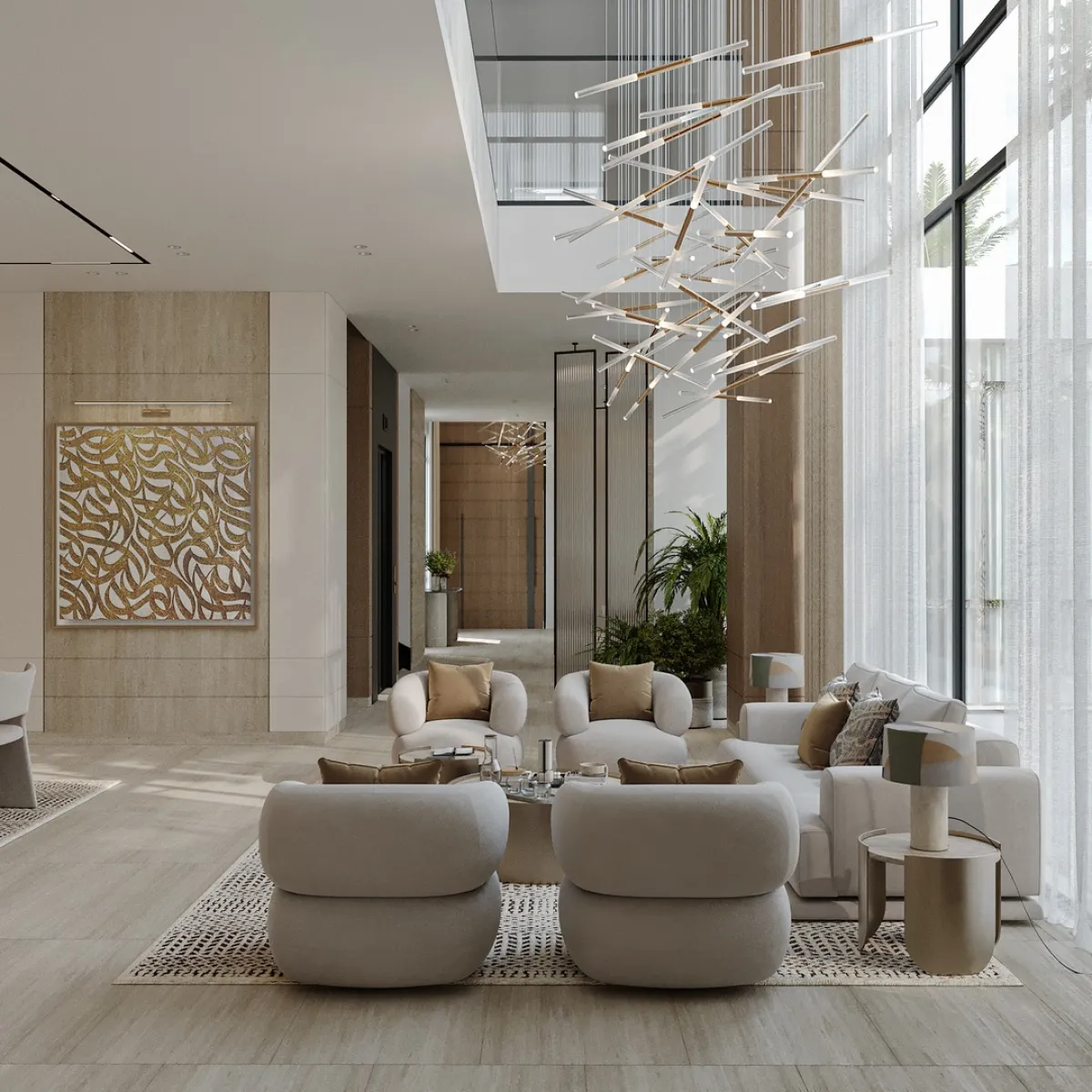 سقف معلّق في صالة الاستقبال "المودرن"